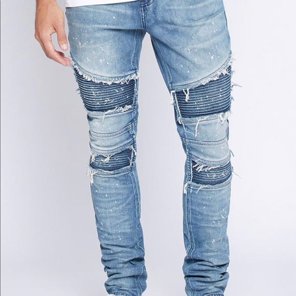 men stacked jeans